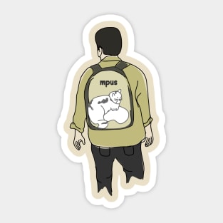 Mpus in the Backpack – The Traveling Cat Rides Again Sticker
